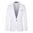 thumbnail image 1 of Sopiago Mens Sport Coat Casual Blazers One Button Business Suit Jacket White,L, 1 of 1