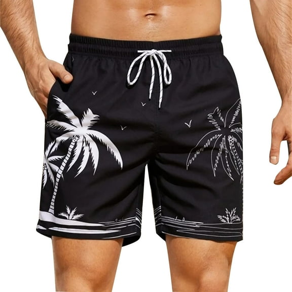Sopiago Mens Swim Trunk Quick Dry Beach Swim Shorts for Men with Mesh Lining Board Shorts Men Black,XL