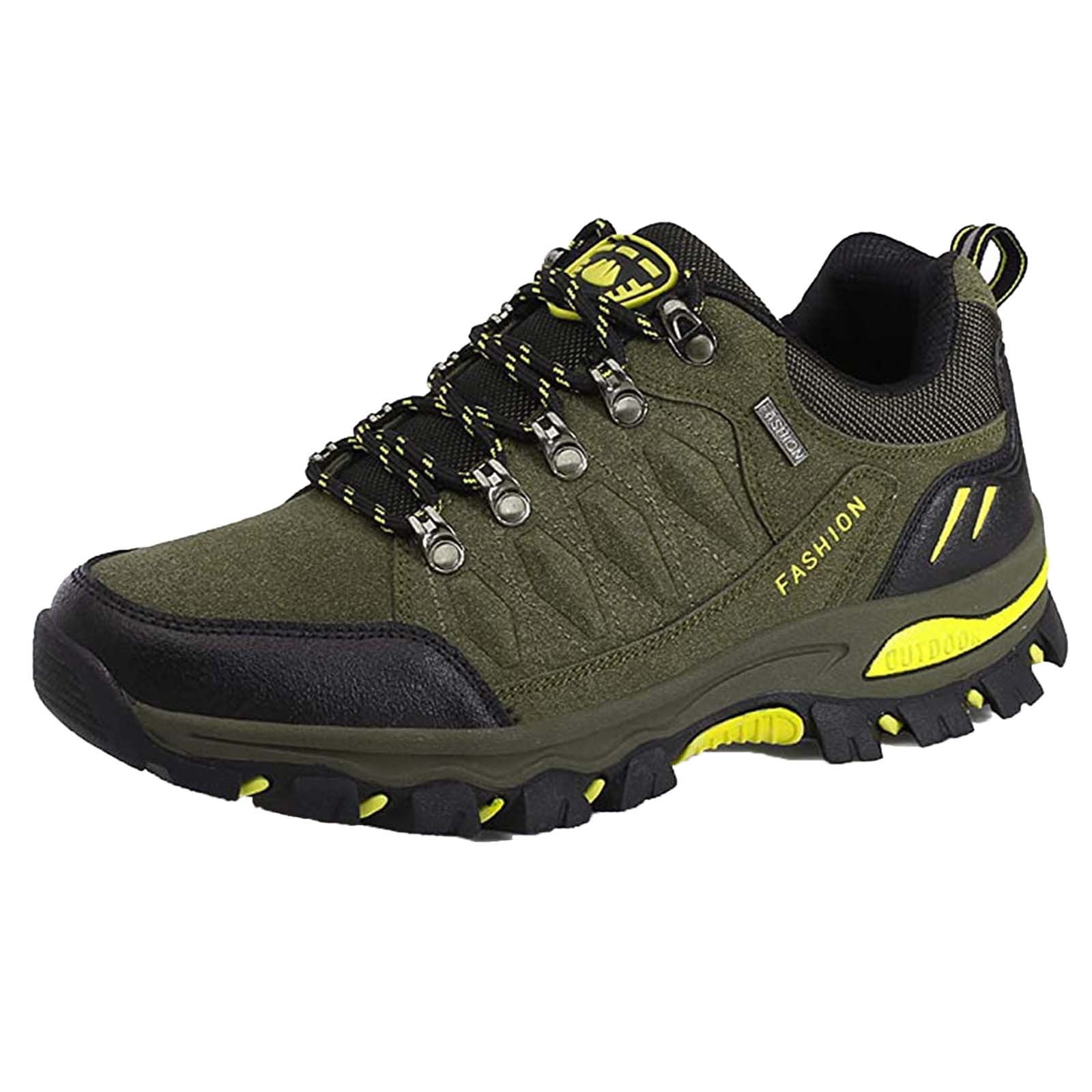 Sopiago Mens Wide Width Sneakers Men Women Comfortable Breathable Safety Work Shoes Indestructible Puncture Proof Work Sneakers Yellow,44
