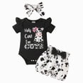 thumbnail image 1 of Sopiago Newborn Infant Baby Girl Clothes Summer Outfits Infant Romper Shorts Cute Baby Girl Clothes Gift Set Black,0-3 Months, 1 of 7