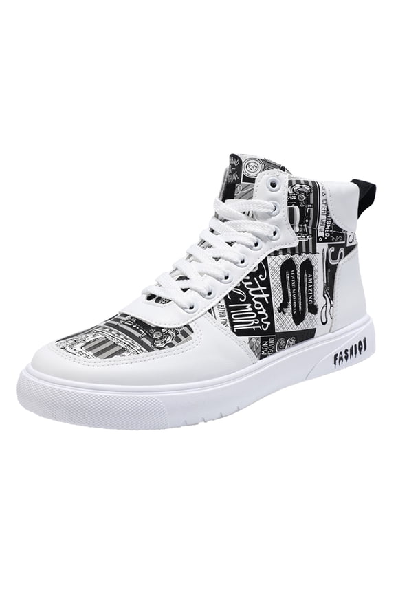 Non Slip Work Shoes for Men Men's Streetball Basketball High-Top Sneakers Black,42