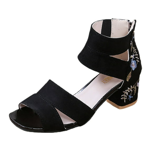 Sopiago Platform Sandals Women New Style Casual Women'S Sandals and Slippers with Flat Bottom for Outer Flash BK1,9