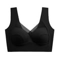 thumbnail image 1 of Sopiago Plus Size Lingerie Hypoallergenic Organic Cotton Racerback Pullover Bra for Women with Sensitive Skin Black,XXL, 1 of 5