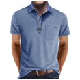 thumbnail image 1 of Sopiago Polo Shirts for Men V-Neck Knit Polo Textured Summer Golf Shirt Blue,XXL, 1 of 7