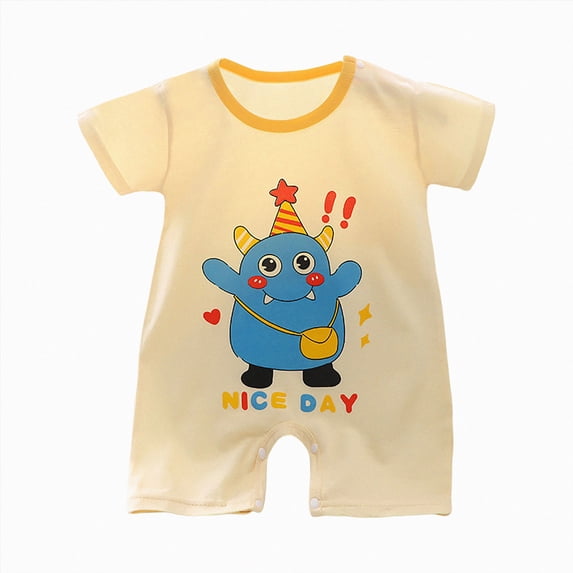 Sopiago Preemie Newborn Infant Baby Girls Clothes Ribbed Bodysuit for 0-24 Months Newborn Baby Boy Cotton Button Climbing Suit Baby Boy Short Sleeve Romper Beige,6-9 Months