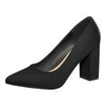 thumbnail image 1 of Sopiago Pump Shoes for Women Low Heels for Women Wedding Dress Closed Toe Pump Shoes Black,8, 1 of 5