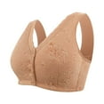 thumbnail image 1 of Sopiago Push Up Bras for Women Women's Adjustable Strap Front Closure Bra Wireless Post-Surgery Brassiere Underwear Coffee,44, 1 of 3