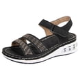 thumbnail image 1 of Sopiago Rubber Flip Flops for Women Comfortable Women's Wedge Sandal Black,9, 1 of 9