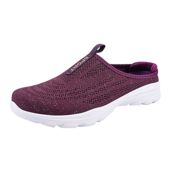 Sopiago Running Shoes for Women Women's Slip On Sneakers Non Slip Walking Shoes Breathable Mesh Work Casual Lightweight Tennis Workout Shoes Purple,38