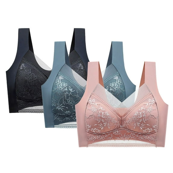 Sopiago Seamless Bra 8 Hour Sensational Support Wireless Full-Coverage Bra for Full Figures Rose Gold,XXXXL