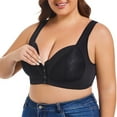 thumbnail image 1 of Sopiago Seamless Front Close Wireless Bras for Women with Jelly Soft Support Smoothing Padded Bralette Ladies Bras for Older Women Black,46F, 1 of 6