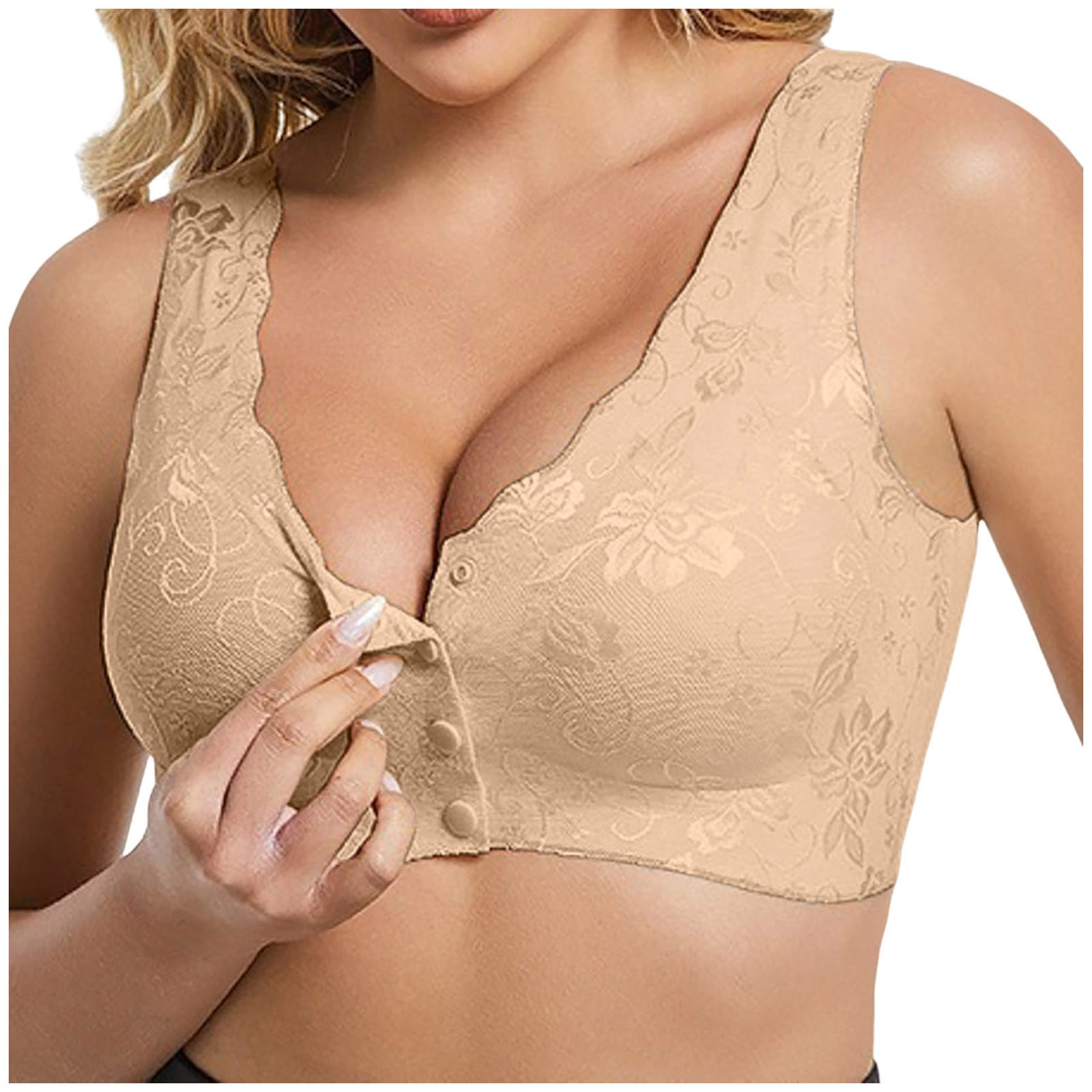 Sopiago Sexy Lingerie Womens Front Closure Bra Full Coverage Wirefree