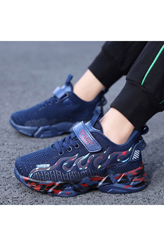 Shoes Boys Breathable Lightweight Mesh Running Shoes Outdoor Sport Casual Shoes Training Sneakers for Boys Dark Blue (Little kid/Big kid),5