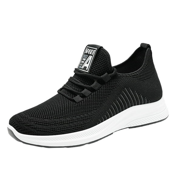 Sopiago Slip on Sneakers Men Men's Banded Jogger Slip-on Athletic Sneakers, Wide Width Available Black,41