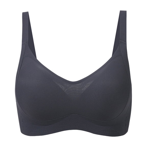 Sopiago Soft Bralettes for Women Underwear With Small Chest Gathered Gathered And Paired for Sagging Feeling Thin And Seamless Bra Dark Gray,L