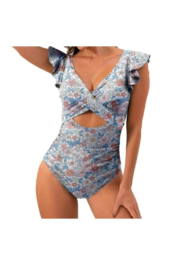 Swim Suits for Women 2024 Swimsuits for Women Sexy Hairy Chest Bathing Suit High Cut Borat Funny Swimsuits Bathing Suit Blue,XL