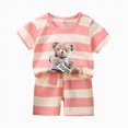 thumbnail image 1 of Sopiago Toddler Baby Boys Summer Clothes 3 6 12 18 24 Months 2T 3T 4T 5T Boys Outfits Sleeveless Cartoon Shark Print Tank Tops & Shorts Sets Cotton (Pink,18-24 Months), 1 of 5
