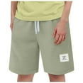 thumbnail image 1 of Sopiago Toddler Boy Shorts Kids Casual Cotton Shorts Elastic Waist Drawstring Summer Basketball Shorts Boys with Pockets Green,6-7 Years, 1 of 4