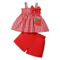 thumbnail image 1 of Sopiago Toddler Girl Clothes Baby Girl Summer Outfits Ruffle Sleeveless Shirts Linen Tops Toddler Sets for Girls Clothing Red,2-3 Years, 1 of 7