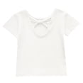 thumbnail image 1 of Sopiago Toddler Girl Cotton Short Sleeve T Shirts Baby Criss Cross Back Shirts Crewneck Summer Tops for Girls Tee Shirts White,6-12 Months, 1 of 5