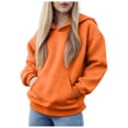 thumbnail image 1 of Sopiago Toddler Girl Hoodie Girls Pullover Clothes Crewneck Solid Color Casual Long Sleeve Top Fall Teen Girl Hooded Sweatshirt Orange,8-9 Years, 1 of 4
