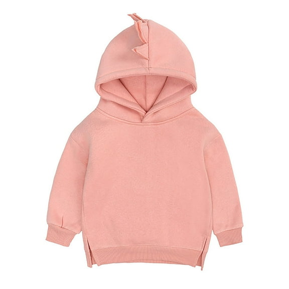Sopiago Toddler Girl Hoodies Long Sleeve Solid Color Hooded Sweatshirts Kids Pullover Tops Pink,3-6 Months