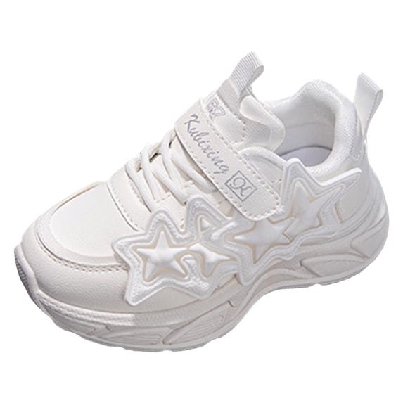 Sopiago Toddler Girl Running Shoes Fashion Sports Shoes Training Athletic Comfortable Lightweight Breathable Sneakers for Girls White,3(Little Kid/Big Kid)