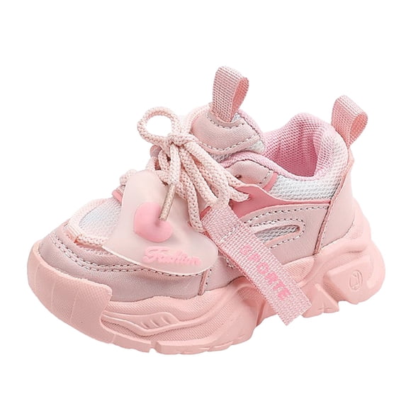 Sopiago Toddler Girl Sneakers Kids Soft Girls Baby Lace Warm Shoes Winter Running Shoes for Girls Pink (Toddler/Little Kid/Big Kid),12.5