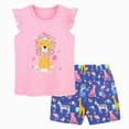 thumbnail image 1 of Sopiago Toddler Girls Summer Clothes Baby Kids 1T 2T 3T 4T Short Sleeve Letter T-Shirt Tops + Shorts Outfits Sets Pink,, 1 of 6