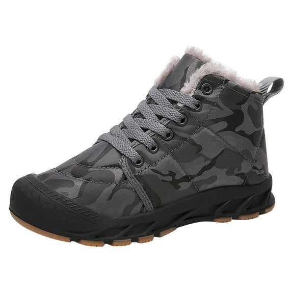 Sopiago Toddler Girls Winter Boots Cold Weather Baby Fur Winter Boots for Kids Gray,5