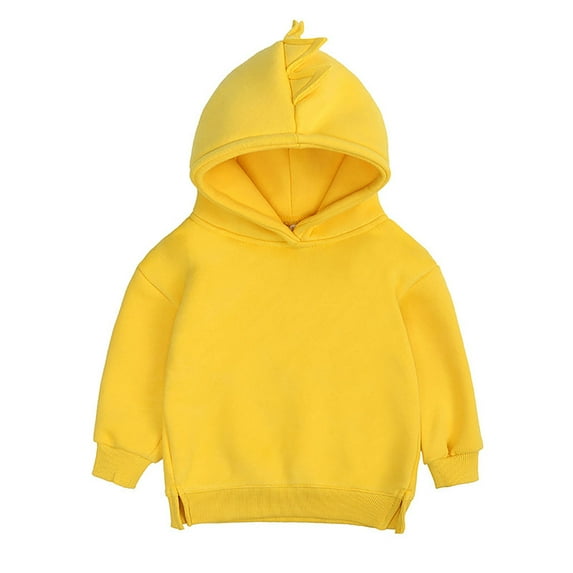 Sopiago Toddler Hoodies Fleece Pullover Hooded Sweatshirt Long Sleeve Warm Tops for Kids Yellow,3-4 Years
