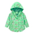thumbnail image 1 of Sopiago Toddler Kids Baby Boys & Girls Fashion Cute Cartoon Butterfly Pattern Girls Windproof Windbreaker Rain Jacket Detachable Hooded Coat (Green,3-4 Years), 1 of 3