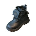 thumbnail image 1 of Sopiago Toddler Work Boots Kids Unisex Lace Up Outdoor Autumn Winter Shoes Hiking Water Resistant Boots for Girls Black,13, 1 of 6