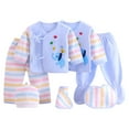 thumbnail image 1 of Sopiago Unisex Baby Clothes 7 Piece Layette Sets Cotton Outfits for Boys Girls 0-3 Months Clothes Gift Set (Tops+Hat+Pants+Bib+Bellyband), 1 of 7