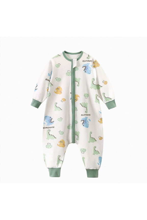 Unisex Baby Footless Pajamas Organic Cotton Coveralls Zip Up Onesie Sleepwear Winter Outfits(AG,6-7 Years)
