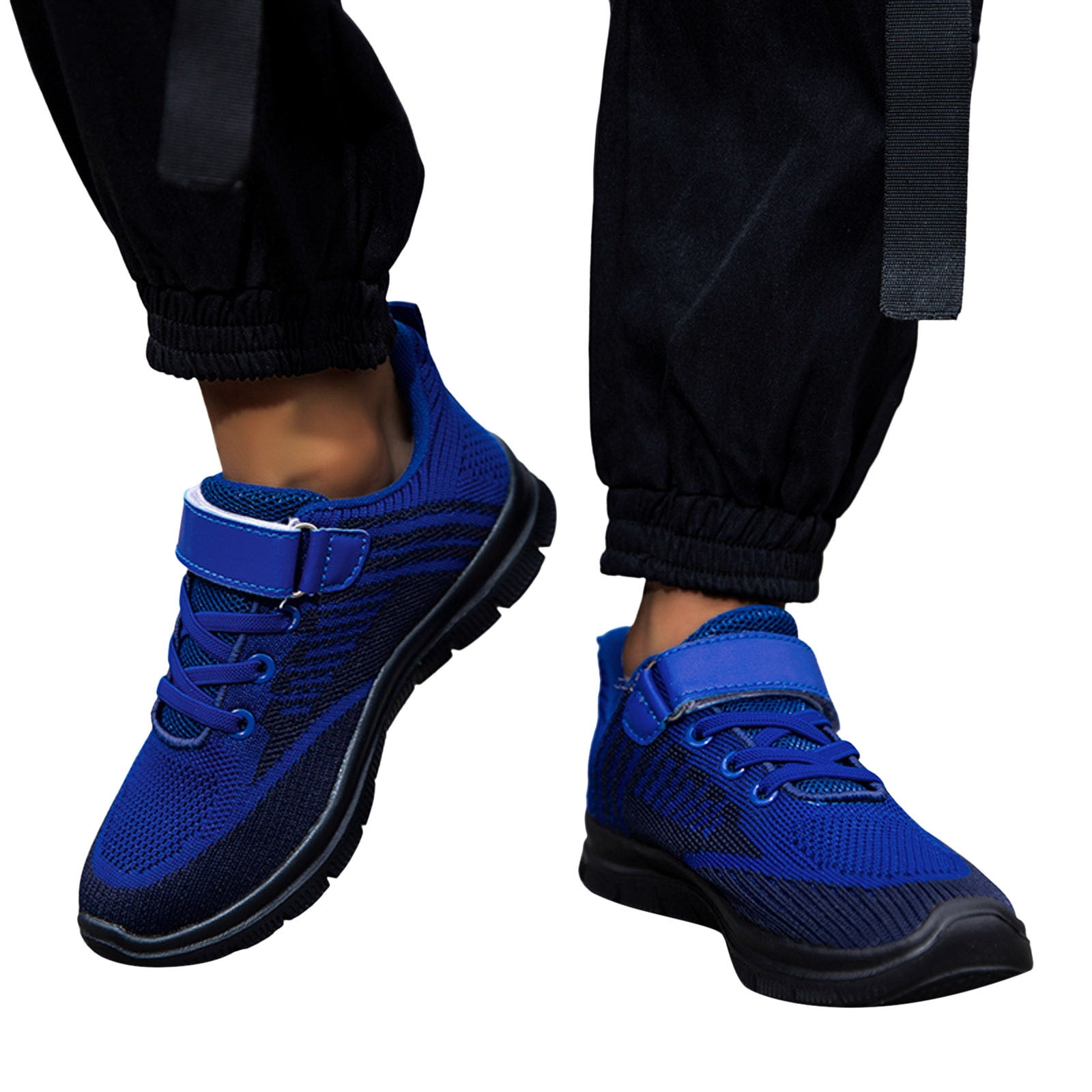 Unisex Kids Sneakers Little Kid Boys Girls Shoes Breathable Strap Running Shoes for Little Kids Dark Blue,8-9 Years