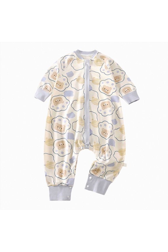 Unisex Newborn Baby Pajamas 6M 12M 18M 2T 3T 4T 5T Soft Organic Cotton Long Sleeve Footless Romper Fall Winter Sleepwear(Light Blue,4-5 Years )