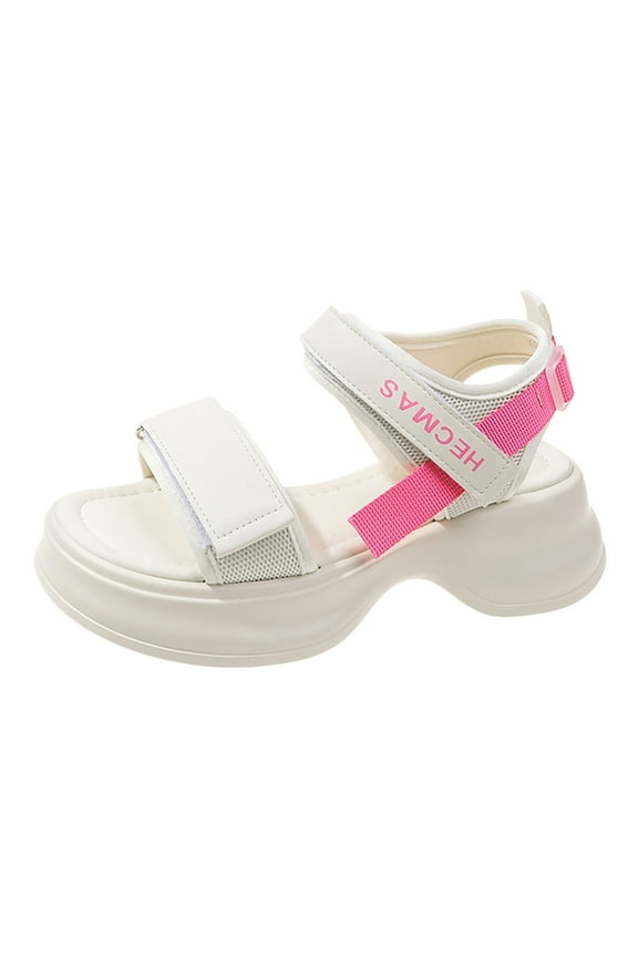 Wedge Sandals Women Sandals for Women and Men Pillow Slippers Double Buckle Adjustable Slides Flat White,7.5