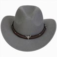 thumbnail image 1 of Sopiago Western Cowboy Hat for Kids Boys Girl Classic Roll Up Fedora Hat with Buckle Belt Grey,3-18 Years, 1 of 7