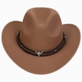 thumbnail image 1 of Sopiago Western Cowboy Hat for Kids Boys Girl Classic Roll Up Fedora Hat with Buckle Belt Khaki,3-18 Years, 1 of 7