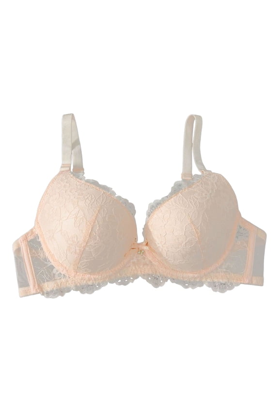 Wireless Bralettes for Women Sexy Lace Lingerie for Women Slim Fit Big Chest Small Chest Gathered And Sagging Bra Beige,S