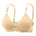 thumbnail image 1 of Sopiago Woman Bras Supportive Wireless No Underwire Push Up Bras Full Coverage Bralette Comfort T-Shirt Bra Khaki,36, 1 of 7
