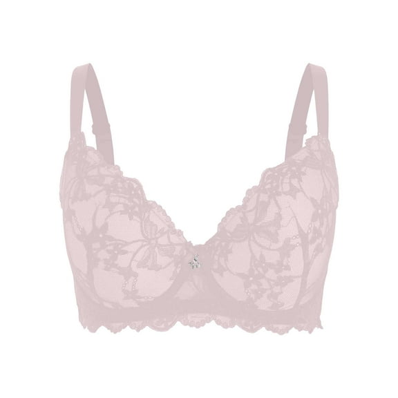 Sopiago Woman's Bras Lace Bra Sexy Sheer Balconette See Through Underwire Everyday Bras Pink,100CD