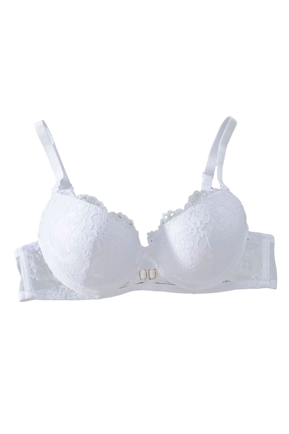 Woman's Bras Sexy Lace Lingerie for Women Slim Fit Big Chest Small Chest Gathered And Sagging Bra White,L