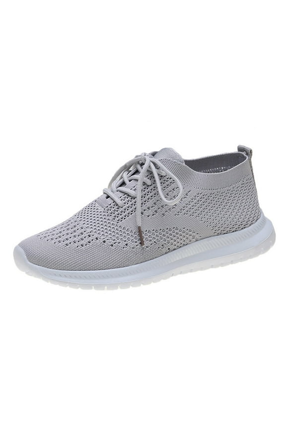 Womans Sneakers Women's Shoes Sport Sneakers Lightweight Casual Walking Shoes Breathable Mesh Grey,37