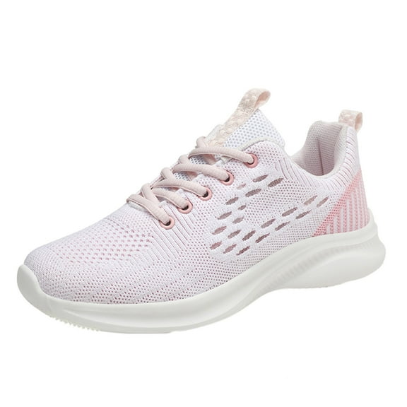 Sopiago Women Shoes Women'S Lace-Up Sneakers Fashion Lightweight Leather Platform Sports Shoes Runing Walking Shoes Pink,38