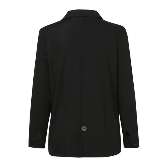 Sopiago Women's Blazers Business Casual Lightweight Suit - Long Sleeve Slim Fit Work Office Jacket with Pockets Black,L