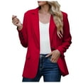 thumbnail image 1 of Sopiago Women's Blazers & Suit Jackets Casual Business Blazers Long Sleeve Button Notch Lapel Trendy Work Office Outerwear Blazer Jackets for Women Red,L, 1 of 4