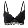 thumbnail image 1 of Sopiago Women’s Bra Lace Bra Sexy Sheer Balconette See Through Underwire Everyday Bras Black,S, 1 of 7