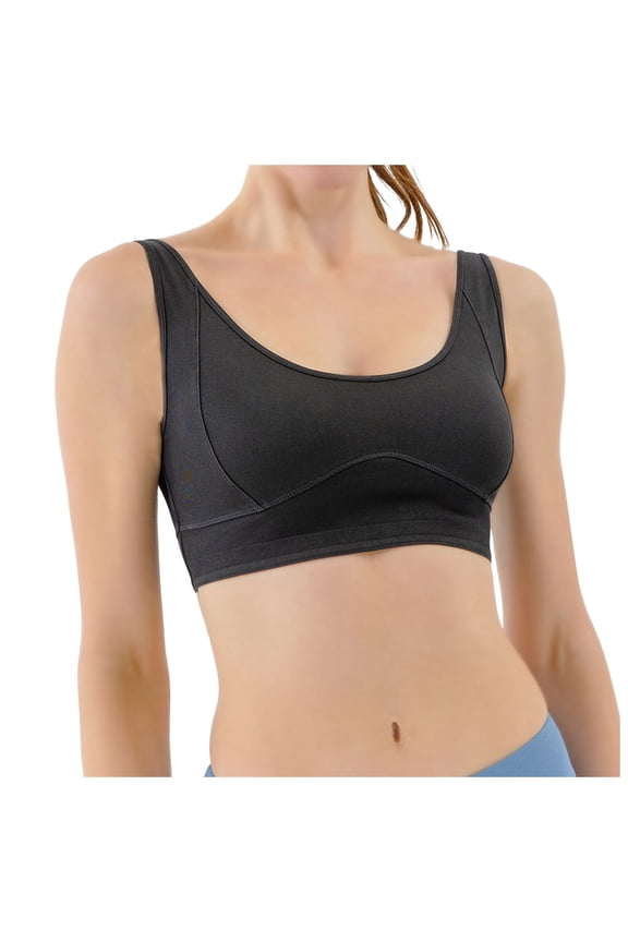 Women's Bralettes Cowboy Yoga Sports Bra Women's Tight Fitting Elastic High Strength Absorbing Gathering Fitness Bra Black,L